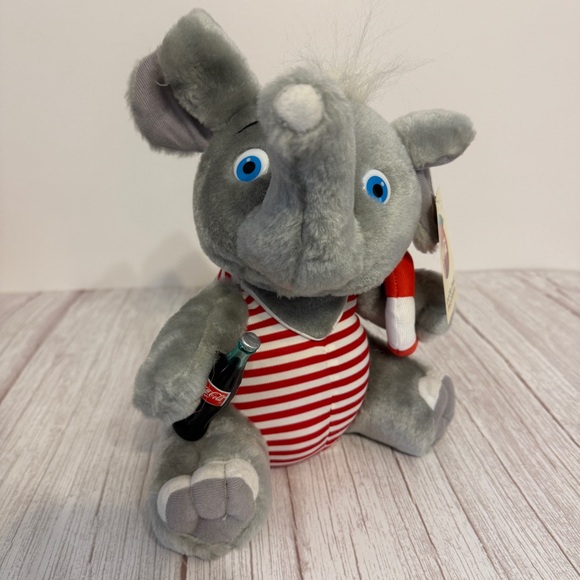 Coca Cola Brand Plush Collection 10" Elephant Lifeguard Coke Toy Tags 1993 Vtg - Picture 12 of 13